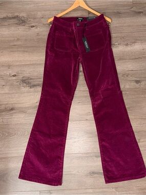 Jones New York Wine Corduroy Flare Pants
